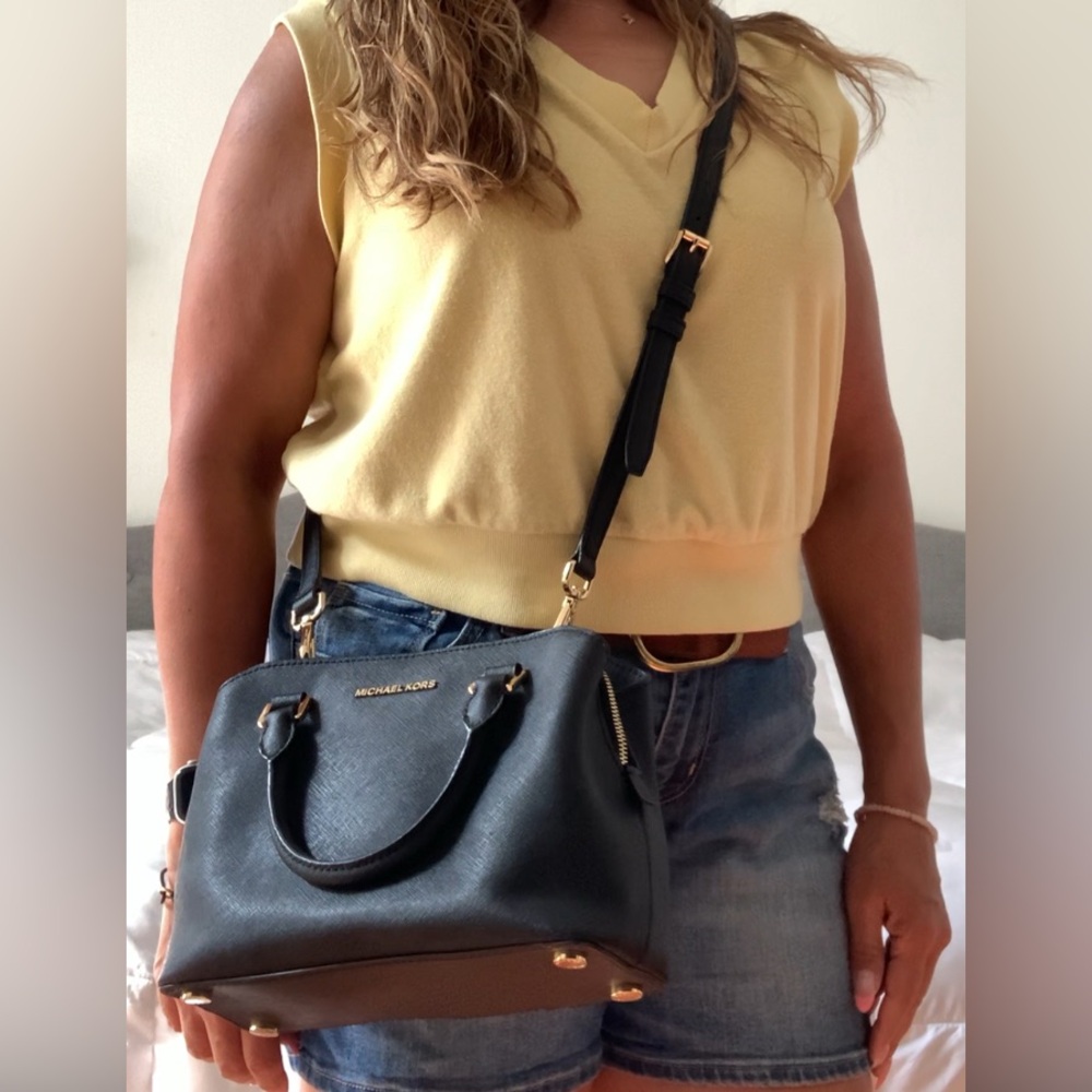 Michael Kors Black Satchel with Gold Accents - Picture 8 of 8